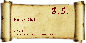Bencz Solt névjegykártya